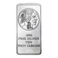10-oz Buffalo .999 Fine Silver Bar Sealed