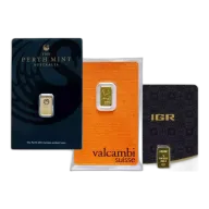 1 Gram Gold Bar Carded Various Mints