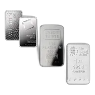 1 oz Platinum Bar - Brand Varies (Not in Card)