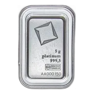 5 gram Platinum Bar - Valcambi (In Assay)