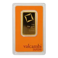 1 Troy oz Valcambi Suisse .9999 Fine Gold Bar Sealed In Assay