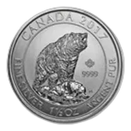 2017 Canada 1.5 oz Silver $8 Grizzly Bear BU