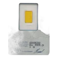Pre-Owned Switzerland 1g Fortuna Gold Bullion Bar - Large Card