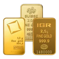 2.5 gram Gold Bar - Brand Varies (No Card)