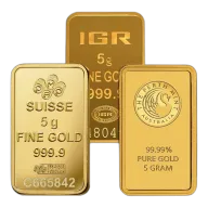 5 gram Gold Bar - Brand Varies (No Card)