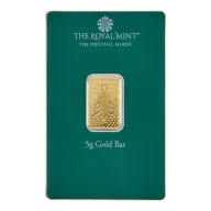 5 Gram Royal Mint .9999 Gold Christmas Bar (New In Assay)