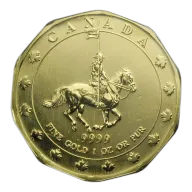 Canada $50 1 oz. Gold Mountie Maple Leaf BU