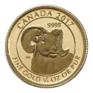 2017 Canada 1/4 oz Gold Big Horn Sheep Uncirculated in Original Mint Plastic