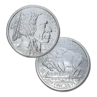 1 oz .999 Fine Silver Round - Buffalo/Indian Head - Pendleton Style