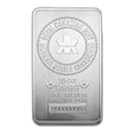 10 oz Silver Bar - Royal Canadian Mint (.9999 Fine, New Style)