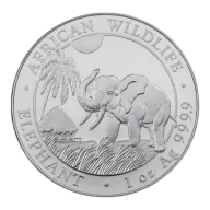 2017 Elephant One Ounce Silver African Wildlife Somalian Bullion Coin