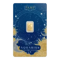 1/2 gram Gold Bar - PAMP Suisse Zodiacs - Aquarius