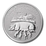 Pre-Owned 2019 UK Lunar Pig 1oz Silver Coin - VAT Free