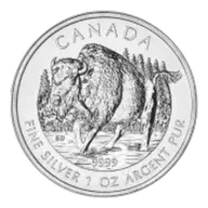 2013 Silver Bullion 1 Ounce Elizabeth II Wood Bison Canadian 5 Dollar Royal Canadian Mint - Pre-Owned