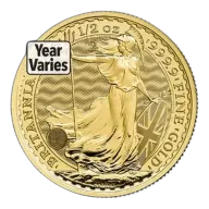 1/2 Oz Gold Great Britain Britannia - BU (Random Year)