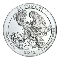 2012 5 Oz America The Beautiful El Yunque Silver Coin - BU