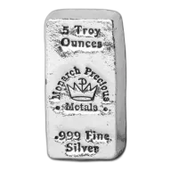 5 oz Monarch Precious Metals Silver Bar