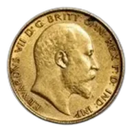 1902-1910 Great Britain Gold Half Sovereign Edward VII AU