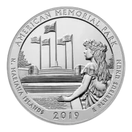 2019 Memorial National Park ATB 5 oz Silver Coin - America The Beautiful