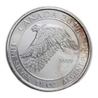 2016 Canada 1.5 oz Silver $8 White Falcon (Abrasions)