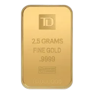2.5 g Gold TD Bank Bar - Toronto Dominion Bank - .9999 Au