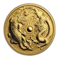 2019 Australia 1 oz Gold Dragon & Tiger BU