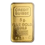 5 gram Gold Bar - Credit Suisse Vintage Design
