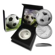 1 oz Fine Silver - Curved Domed 3D Round - Soccer Ball w/Capsule and Gift Box