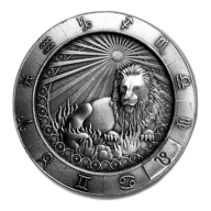 1 oz .999 Fine Silver Zodiac Round - Leo the Lion (Jul 23rd - Aug 22nd)