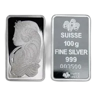 PAMP 100 Gram Silver Fortuna Bar