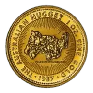 1987 Gold 1 oz Welcome Stranger Kangaroo Nugget $100 Perth Mint Bullion Coin