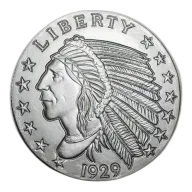 Golden State Mint 5 Oz Incuse Indian Silver Round