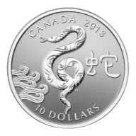 1/2 oz 2013 $10 Year of the Snake - Pure Silver Coin