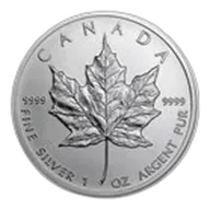 1 oz Canadian Silver Maple Leaf Coin BU (Random Year)