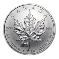 RCM Lunar Privy 1oz Silver Maple Leaf, Tiger - 1998