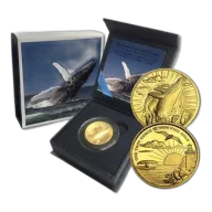 1 oz .9999 Fine Gold - Humpback Whale Ultra High Relief with Gift Box