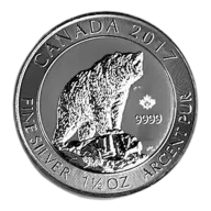 2017 1.5 Oz Canadian Grizzly Bear Silver Coin - BU