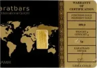 Karatbar 1g Minted Gold Bullion Bar In Card - Pre-Owned