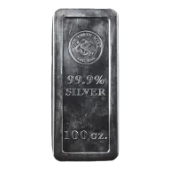 100oz Perth Mint Vintage Silver Cast Bar (Left Swan)
