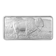 10 OZ SILVER BUFFALO BAR HIGHLAND MINT