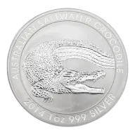 2014 Australian Saltwater Crocodile One Ounce Silver Perth Mint Bullion Coin