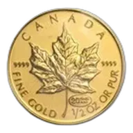 1999 Canada 1/2 oz Gold Maple Leaf BU (20 Years ANS Privy)