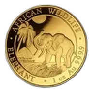 2017 Somalia 1 oz Gold African Elephant BU