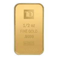 1/2 oz Gold TD Bank Bar - Toronto Dominion Bank - .9999 Au