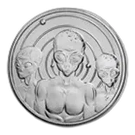 1 oz Silver Round - Space Aliens "I Believe" UFO
