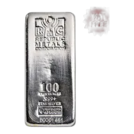 100 oz Republic Metals Corporation Silver Bar