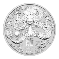 2024 Australia 5 oz Silver Lunar Dragon BU (Series III)