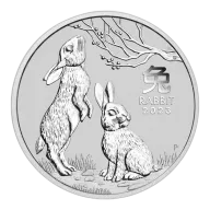 2023 Australia 2 oz Silver Lunar Rabbit BU (Series III)