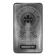 10 oz Silver Bar - Royal Canadian Mint- RCM .9999 Ag