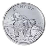 RCM 1oz Silver Wildlife, Grizzly Bear - 2011